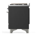 ILVE Majestic III 60-inch Dual Fuel Range with 7 Natural Gas Burner, Griddle, French Top and Triple Glass Door Electric Oven in Graphite Matte with Chrome Trim (UM60FSNR3MGC)