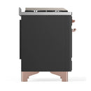 ILVE Majestic III 60-inch Dual Fuel Range with 5 Liquid Propane Burner, Griddle, French Top and Triple Glass Door Electric Oven in Graphite Matte with Copper Trim (UM60FSNR3MGPLP)
