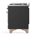 ILVE Majestic III 60-inch Dual Fuel Range with 7 Natural Gas Burner, Griddle, French Top and Triple Glass Door Electric Oven in Graphite Matte with Copper Trim (UM60FSNR3MGP)