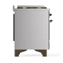 ILVE Majestic III 60-inch Dual Fuel Range with 7 Natural Gas Burner, Griddle, French Top and Triple Glass Door Electric Oven in Stainless Steel with Burnished Trim (UM60FSNR3SSB)