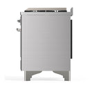 ILVE Majestic III 60-inch Dual Fuel Range with 7 Natural Gas Burner, Griddle, French Top and Triple Glass Door Electric Oven in Stainless Steel with Chrome Trim (UM60FSNR3SSC)
