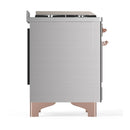 ILVE Majestic III 60-inch Dual Fuel Range with 7 Natural Gas Burner, Griddle, French Top and Triple Glass Door Electric Oven in Stainless Steel with Copper Trim (UM60FSNR3SSP)