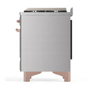 ILVE Majestic III 60-inch Dual Fuel Range with 7 Natural Gas Burner, Griddle, French Top and Triple Glass Door Electric Oven in Stainless Steel with Copper Trim (UM60FSNR3SSP)
