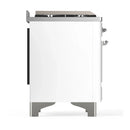 ILVE Majestic III 60-inch Dual Fuel Range with 5 Liquid Propane Burner, Griddle, French Top and Triple Glass Door Electric Oven in White with Chrome Trim (UM60FSNR3WHCLP)