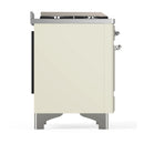 ILVE Majestic III 60-inch Dual Fuel Range with 7 Natural Gas Burner, Griddle, French Top and Solid Door Electric Oven in Antique White with Chrome Trim (UM60FSQNR3AWC)