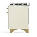 ILVE Majestic III 60-inch Dual Fuel Range with 5 Liquid Propane Burner, Griddle, French Top and Solid Door Electric Oven in Antique White with Brass Trim (UM60FSQNR3AWGLP)