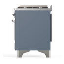 ILVE Majestic III 60-inch Dual Fuel Range with 5 Liquid Propane Burner, Griddle, French Top and Solid Door Electric Oven in Blue Grey with Chrome Trim (UM60FSQNR3BGCLP)