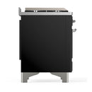 ILVE Majestic III 60-inch Dual Fuel Range with 5 Liquid Propane Burner, Griddle, French Top and Solid Door Electric Oven in Glossy Black with Chrome Trim (UM60FSQNR3BKCLP)