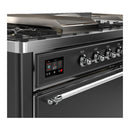 ILVE Majestic III 60-inch Dual Fuel Range with 7 Natural Gas Burner, Griddle, French Top and Solid Door Electric Oven in Graphite Matte with Chrome Trim (UM60FSQNR3MGC)