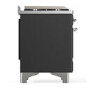 ILVE Majestic III 60-inch Dual Fuel Range with 7 Natural Gas Burner, Griddle, French Top and Solid Door Electric Oven in Graphite Matte with Chrome Trim (UM60FSQNR3MGC)