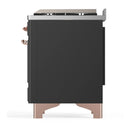 ILVE Majestic III 60-inch Dual Fuel Range with 7 Natural Gas Burner, Griddle, French Top and Solid Door Electric Oven in Graphite Matte with Copper Trim (UM60FSQNR3MGP)