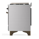 ILVE Majestic III 60-inch Dual Fuel Range with 5 Liquid Propane Burner, Griddle, French Top and Solid Door Electric Oven in Stainless Steel with Burnished Trim (UM60FSQNR3SSBLP)