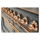 ILVE 40-Inch Majestic II Dual Fuel Range with 6 Sealed Burners and Removable Griddle with 3.82 cu. ft. Oven in Grey Blue with Copper Trim (UMD10FDNS3BGP)