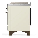 ILVE Majestic III 40-inch Dual Fuel Range with 6 Natural Gas Burner, Griddle and Triple Glass Door Electric Oven in Antique White with Burnished Trim (UMD40FNR3AWB)