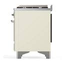 ILVE Majestic III 40-inch Dual Fuel Range with 5 Liquid Propane Burner, Griddle and Triple Glass Door Electric Oven in Antique White with Chrome Trim (UMD40FNR3AWCLP)