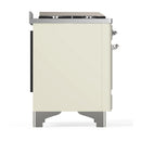 ILVE Majestic III 40-inch Dual Fuel Range with 6 Natural Gas Burner, Griddle and Triple Glass Door Electric Oven in Antique White with Chrome Trim (UMD40FNR3AWC)