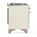 ILVE Majestic III 40-inch Dual Fuel Range with 5 Liquid Propane Burner, Griddle and Triple Glass Door Electric Oven in Antique White with Copper Trim (UMD40FNR3AWPLP)