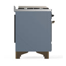 ILVE Majestic III 40-inch Dual Fuel Range with 5 Liquid Propane Burner, Griddle and Triple Glass Door Electric Oven in Blue Grey with Burnished Trim (UMD40FNR3BGBLP)