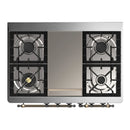 ILVE Majestic III 40-inch Dual Fuel Range with 5 Liquid Propane Burner, Griddle and Triple Glass Door Electric Oven in Blue Grey with Burnished Trim (UMD40FNR3BGBLP)