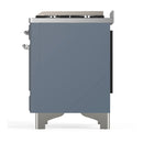 ILVE Majestic III 40-inch Dual Fuel Range with 5 Liquid Propane Burner, Griddle and Triple Glass Door Electric Oven in Blue Grey with Chrome Trim (UMD40FNR3BGCLP)