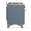 ILVE Majestic III 40-inch Dual Fuel Range with 5 Liquid Propane Burner, Griddle and Triple Glass Door Electric Oven in Blue Grey with Chrome Trim (UMD40FNR3BGCLP)