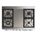 ILVE Majestic III 40-inch Dual Fuel Range with 5 Liquid Propane Burner, Griddle and Triple Glass Door Electric Oven in Blue Grey with Chrome Trim (UMD40FNR3BGCLP)