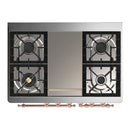 ILVE Majestic III 40-inch Dual Fuel Range with 6 Natural Gas Burner, Griddle and Triple Glass Door Electric Oven in Blue Grey with Copper Trim (UMD40FNR3BGP)