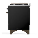 ILVE Majestic III 40-inch Dual Fuel Range with 5 Liquid Propane Burner, Griddle and Triple Glass Door Electric Oven in Glossy Black with Burnished Trim (UMD40FNR3BKBLP)