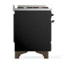 ILVE Majestic III 40-inch Dual Fuel Range with 5 Liquid Propane Burner, Griddle and Triple Glass Door Electric Oven in Glossy Black with Burnished Trim (UMD40FNR3BKBLP)