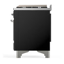 ILVE Majestic III 40-inch Dual Fuel Range with 5 Liquid Propane Burner, Griddle and Triple Glass Door Electric Oven in Glossy Black with Chrome Trim (UMD40FNR3BKCLP)