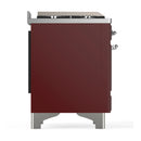 ILVE Majestic III 40-inch Dual Fuel Range with 5 Liquid Propane Burner, Griddle and Triple Glass Door Electric Oven in Burgundy with Chrome Trim (UMD40FNR3BUCLP)