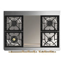 ILVE Majestic III 40-inch Dual Fuel Range with 5 Liquid Propane Burner, Griddle and Triple Glass Door Electric Oven in Burgundy with Brass Trim (UMD40FNR3BUGLP)