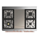 ILVE Majestic III 40-inch Dual Fuel Range with 5 Liquid Propane Burner, Griddle and Triple Glass Door Electric Oven in Burgundy with Copper Trim (UMD40FNR3BUPLP)