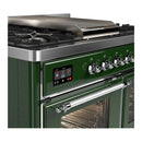 ILVE Majestic III 40-inch Dual Fuel Range with 5 Liquid Propane Burner, Griddle and Triple Glass Door Electric Oven in Emerald Green with Chrome Trim (UMD40FNR3EGCLP)