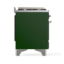 ILVE Majestic III 40-inch Dual Fuel Range with 5 Liquid Propane Burner, Griddle and Triple Glass Door Electric Oven in Emerald Green with Chrome Trim (UMD40FNR3EGCLP)