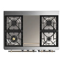 ILVE Majestic III 40-inch Dual Fuel Range with 5 Liquid Propane Burner, Griddle and Triple Glass Door Electric Oven in Midnight Blue with Burnished Trim (UMD40FNR3MBBLP)