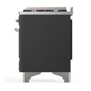 ILVE Majestic III 40-inch Dual Fuel Range with 6 Natural Gas Burner, Griddle and Triple Glass Door Electric Oven in Graphite Matte with Chrome Trim (UMD40FNR3MGC)
