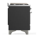 ILVE Majestic III 40-inch Dual Fuel Range with 6 Natural Gas Burner, Griddle and Triple Glass Door Electric Oven in Graphite Matte with Chrome Trim (UMD40FNR3MGC)