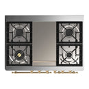 ILVE Majestic III 40-inch Dual Fuel Range with 5 Liquid Propane Burner, Griddle and Triple Glass Door Electric Oven in Graphite Matte with Brass Trim (UMD40FNR3MGGLP)