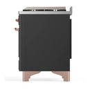 ILVE Majestic III 40-inch Dual Fuel Range with 6 Natural Gas Burner, Griddle and Triple Glass Door Electric Oven in Graphite Matte with Copper Trim (UMD40FNR3MGP)