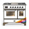 ILVE Majestic III 40-inch Dual Fuel Range with 6 Natural Gas Burner, Griddle and Triple Glass Door Electric Oven in RAL with Burnished Trim (UMD40FNR3RAB)