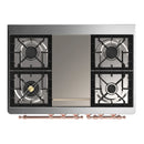 ILVE Majestic III 40-inch Dual Fuel Range with 5 Liquid Propane Burner, Griddle and Triple Glass Door Electric Oven in Stainless Steel with Copper Trim (UMD40FNR3SSPLP)