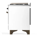 ILVE Majestic III 40-inch Dual Fuel Range with 5 Liquid Propane Burner, Griddle and Triple Glass Door Electric Oven in White with Burnished Trim (UMD40FNR3WHBLP)