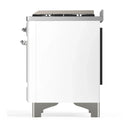 ILVE Majestic III 40-inch Dual Fuel Range with 5 Liquid Propane Burner, Griddle and Triple Glass Door Electric Oven in White with Chrome Trim (UMD40FNR3WHCLP)