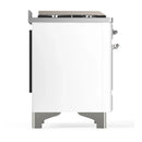 ILVE Majestic III 40-inch Dual Fuel Range with 5 Liquid Propane Burner, Griddle and Triple Glass Door Electric Oven in White with Chrome Trim (UMD40FNR3WHCLP)