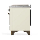 ILVE Majestic III 40-inch Dual Fuel Range with 5 Liquid Propane Burner, Griddle and Solid Door Electric Oven in Antique White with Burnished Trim (UMD40FQNR3AWBLP)