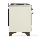 ILVE Majestic III 40-inch Dual Fuel Range with 5 Liquid Propane Burner, Griddle and Solid Door Electric Oven in Antique White with Burnished Trim (UMD40FQNR3AWBLP)
