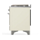 ILVE Majestic III 40-inch Dual Fuel Range with 5 Liquid Propane Burner, Griddle and Solid Door Electric Oven in Antique White with Chrome Trim (UMD40FQNR3AWCLP)
