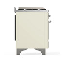 ILVE Majestic III 40-inch Dual Fuel Range with 6 Natural Gas Burner, Griddle and Solid Door Electric Oven in Antique White with Chrome Trim (UMD40FQNR3AWC)