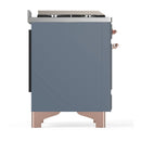 ILVE Majestic III 40-inch Dual Fuel Range with 6 Natural Gas Burner, Griddle and Solid Door Electric Oven in Blue Grey with Copper Trim (UMD40FQNR3BGP)